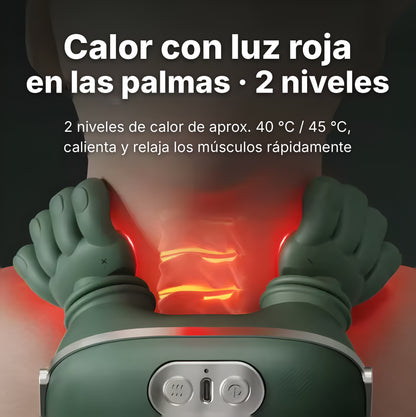 Calor con luz roja en las palmas del masajeador, 2 niveles de 40 y 45 grados